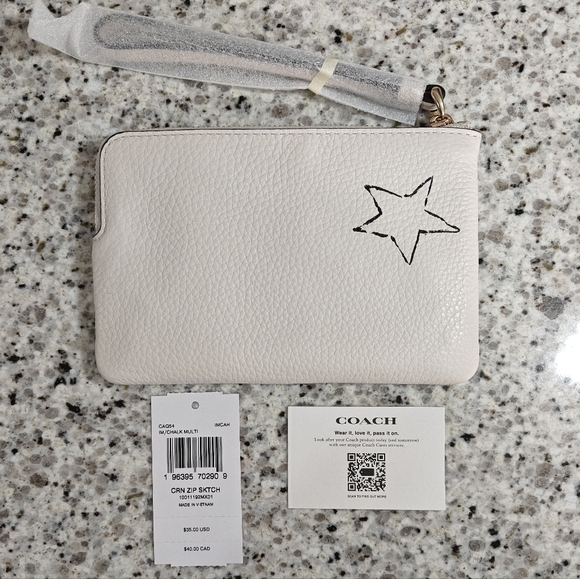 Coach Corner Zip Wristlet With Sketch Print - Picture 5 of 5